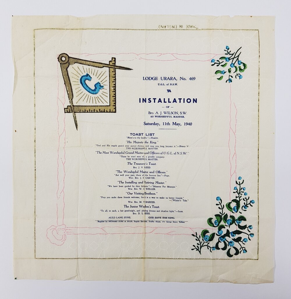 Installation Toast List, 1940