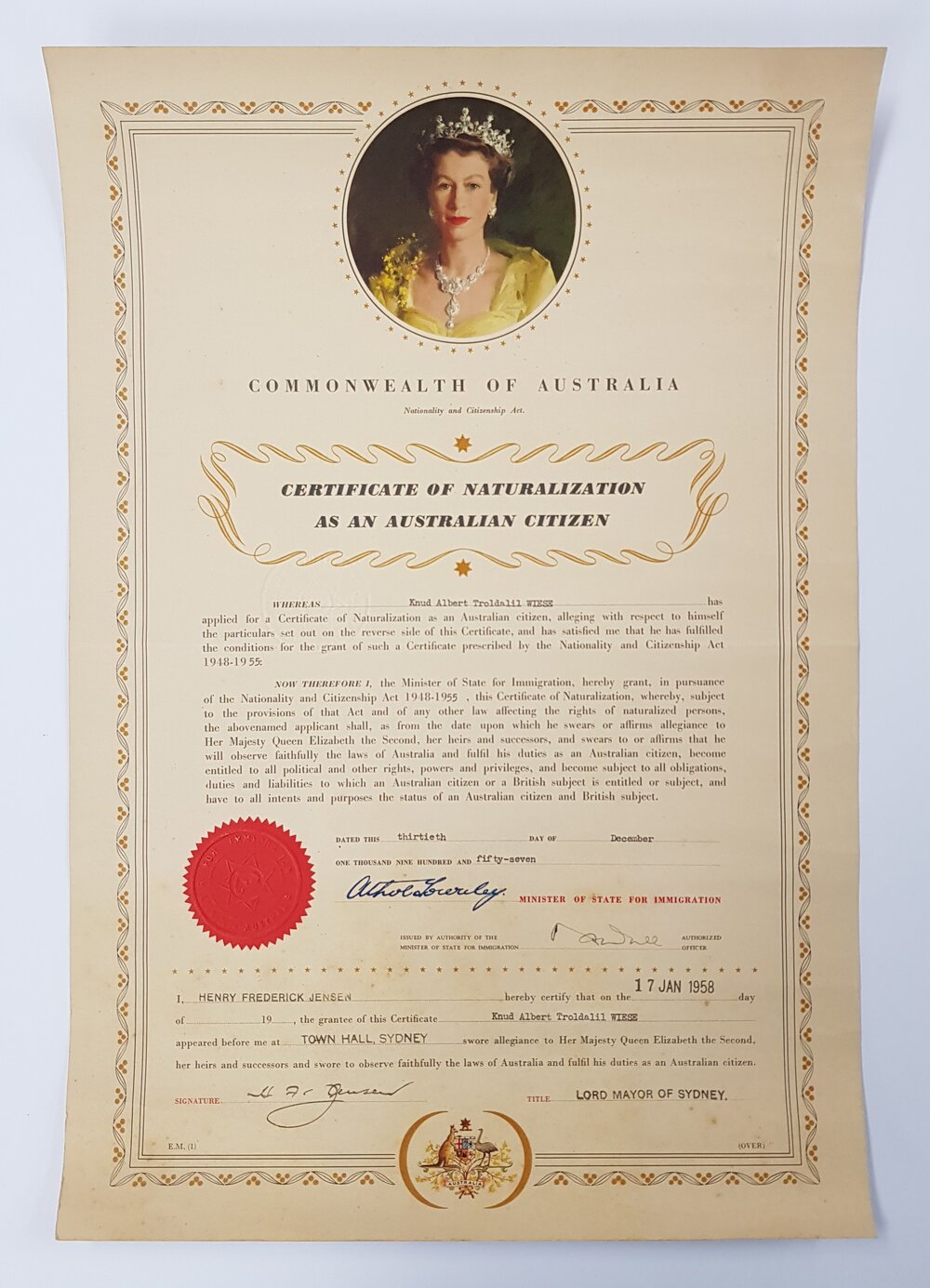 Certificate of Naturalization