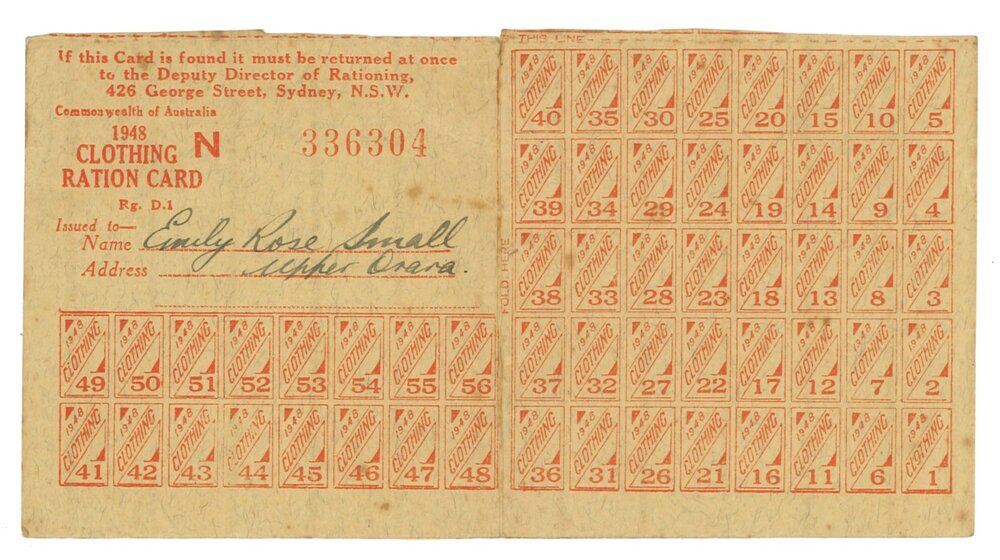 Clothing Ration Card, 1948