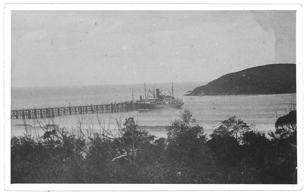 SS Orara berthed at Coffs Harbour Jetty, 1907-1916