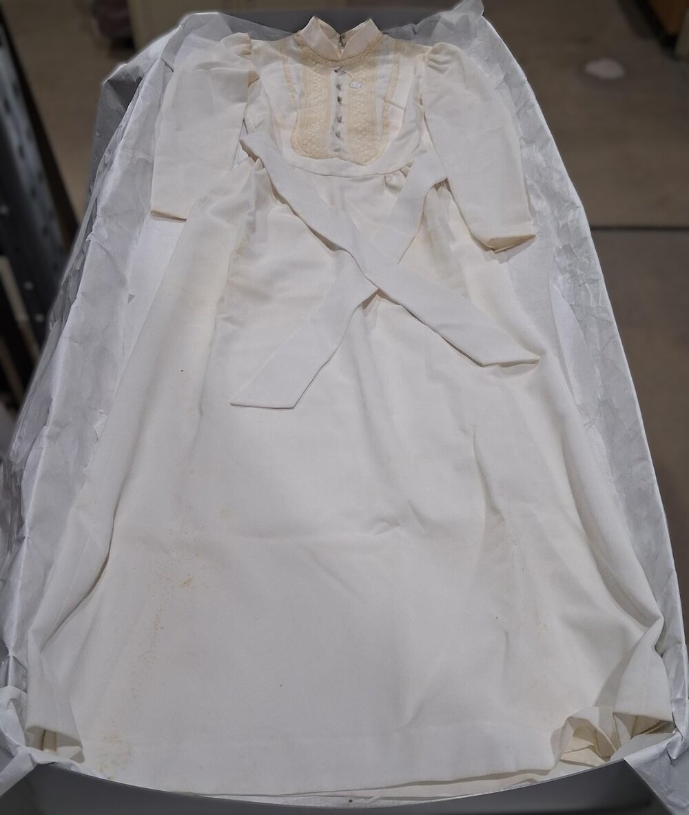 Wedding dress, Veil and Headpiece, c. 1970s