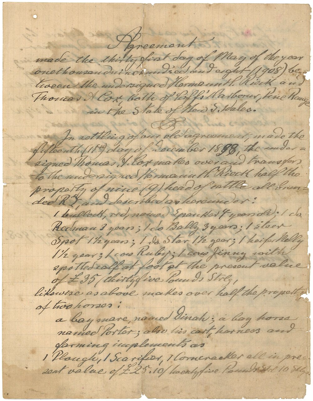 Agreement, 1908