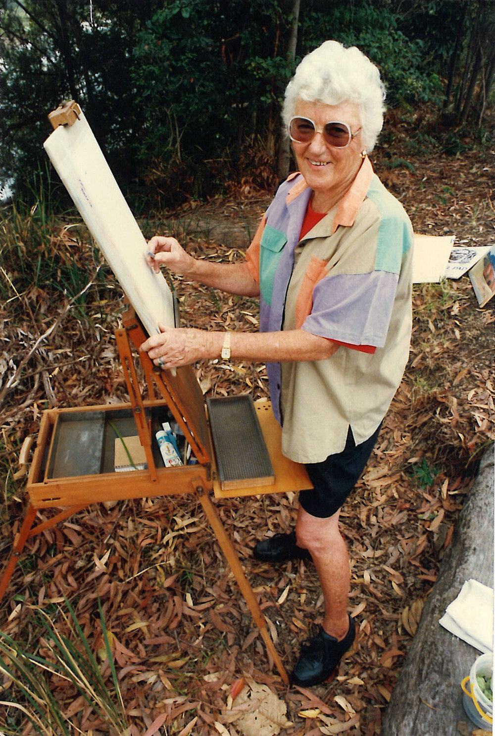 Artist plein air sketching, 1996