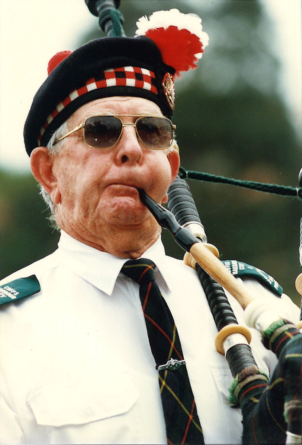 Bagpipe player, 1996