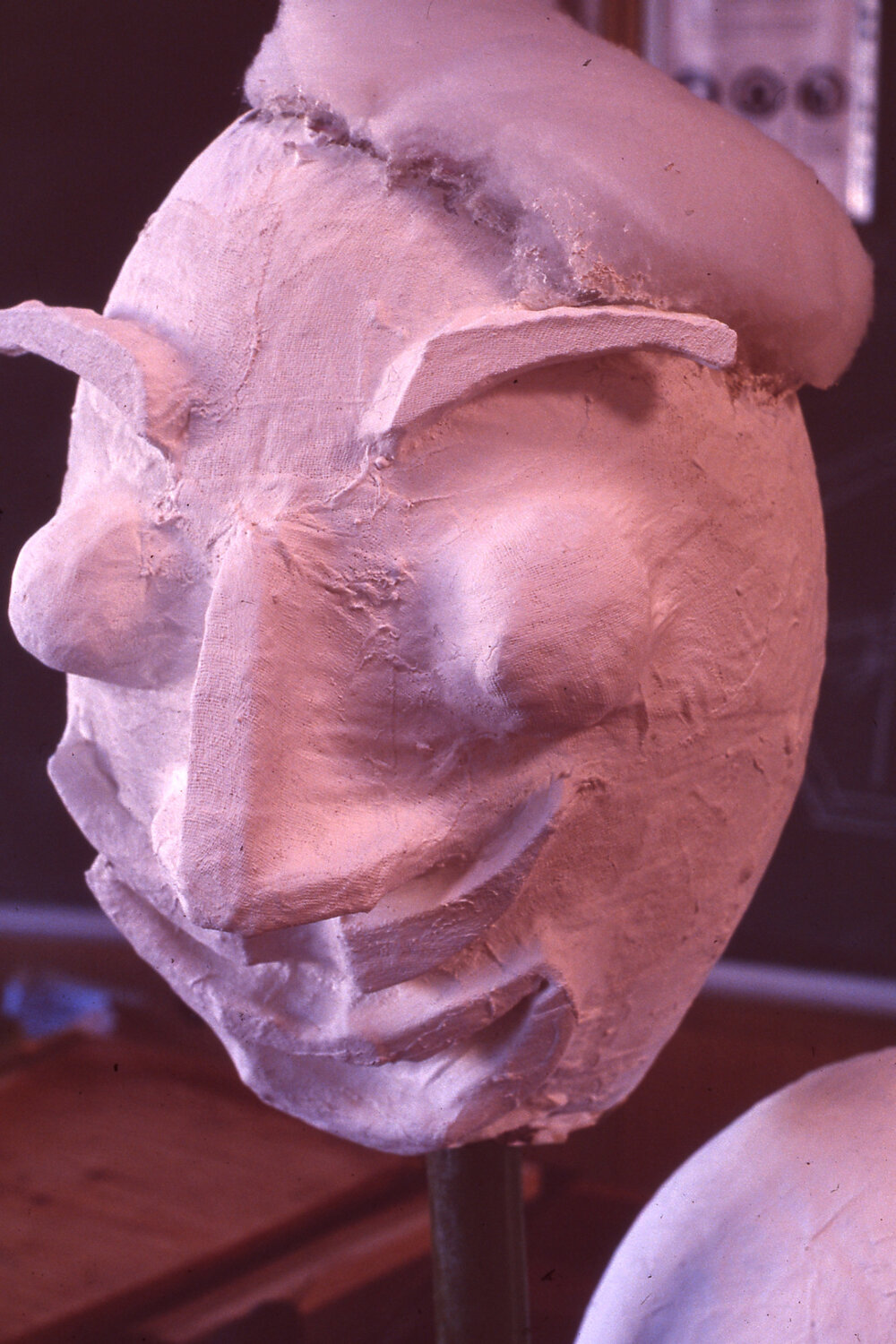 Paper mache mask in progress