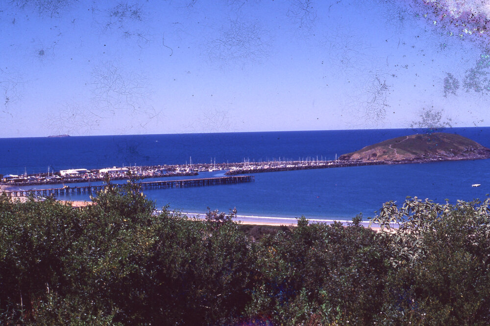 The Jetty , Marina, Muttonbird Island, with South Solitary Island Lighthouse in the background