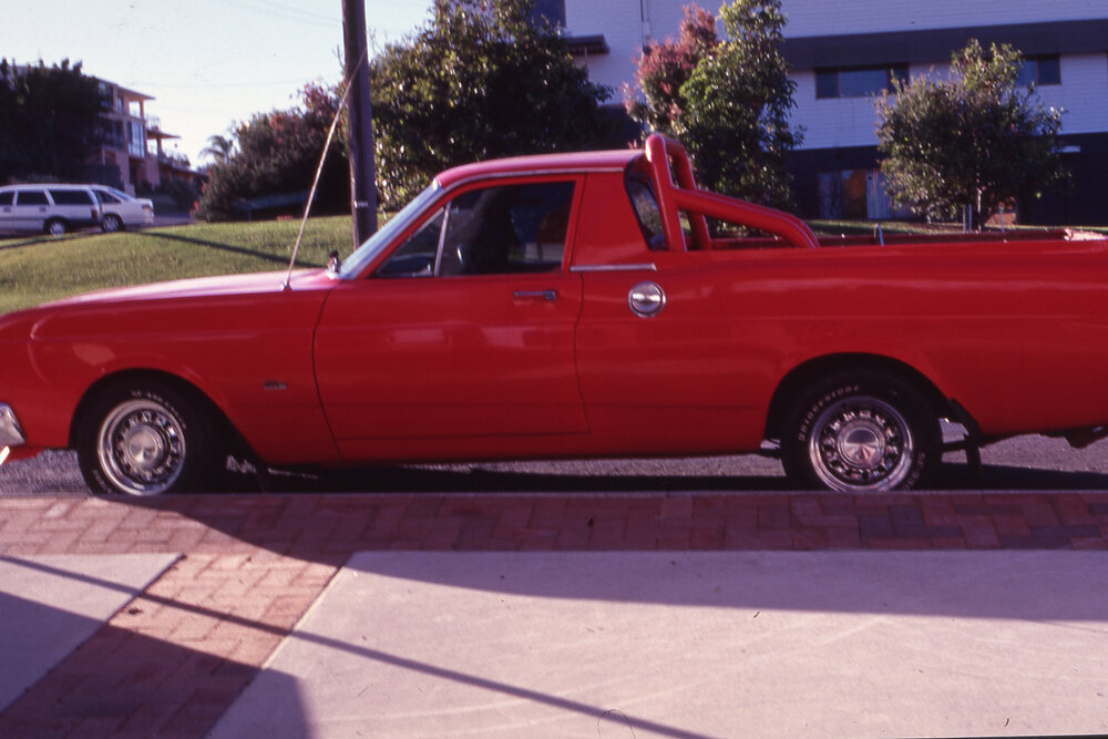 Classic red utility vehicle 
