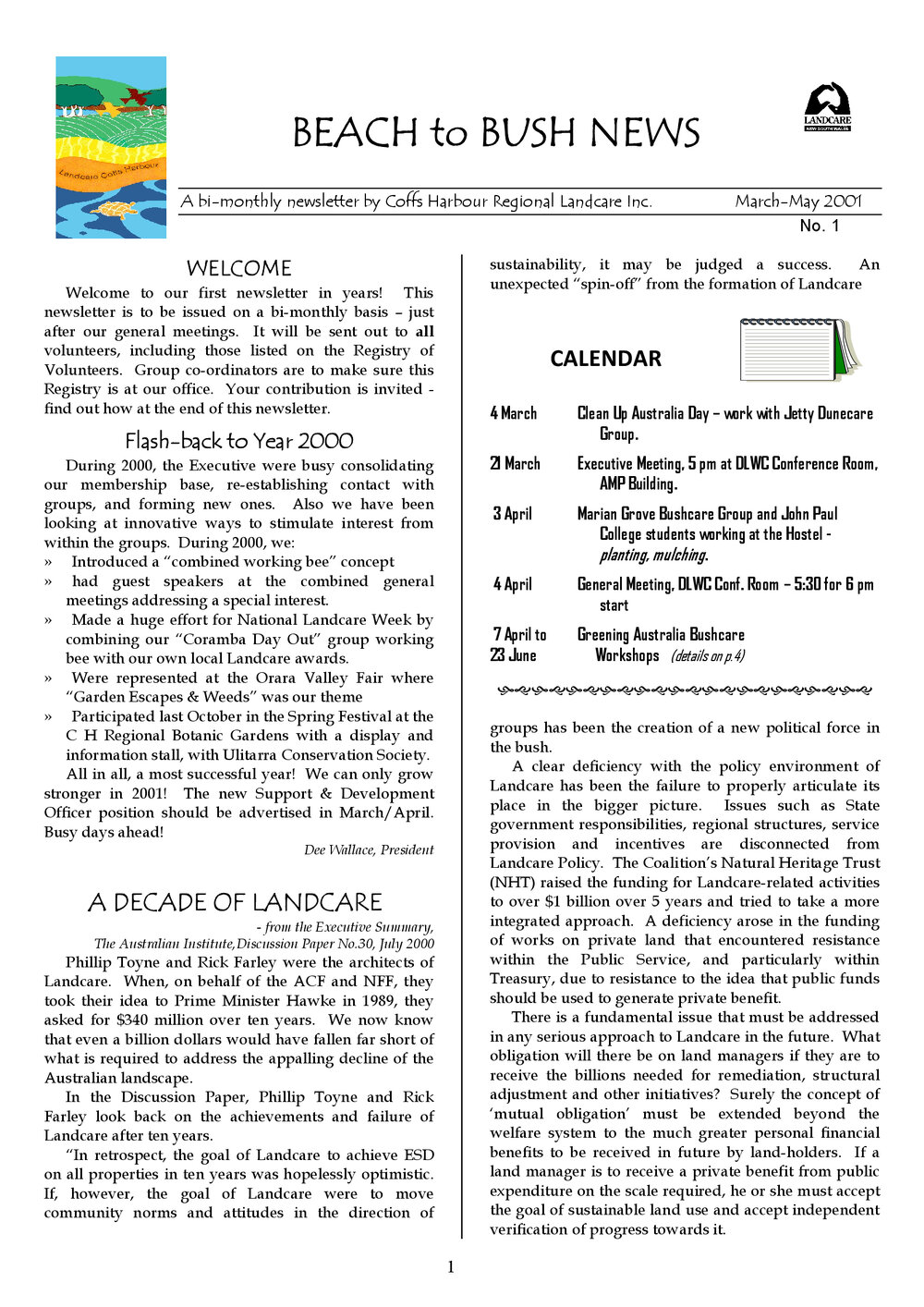 Beach to Bush News issue 1