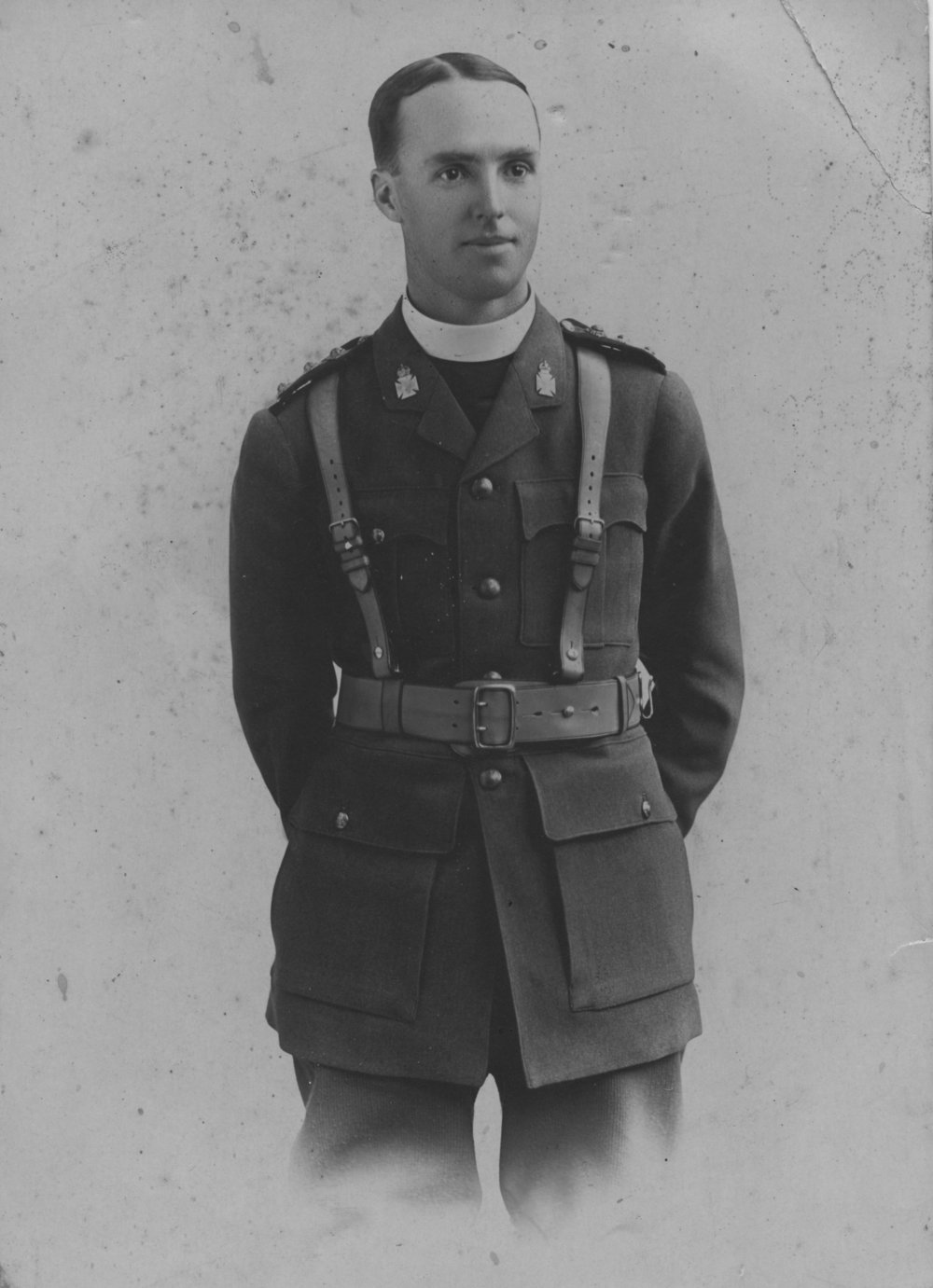 Portrait of Reverend William Ashley-Brown in military uniform, 1914 