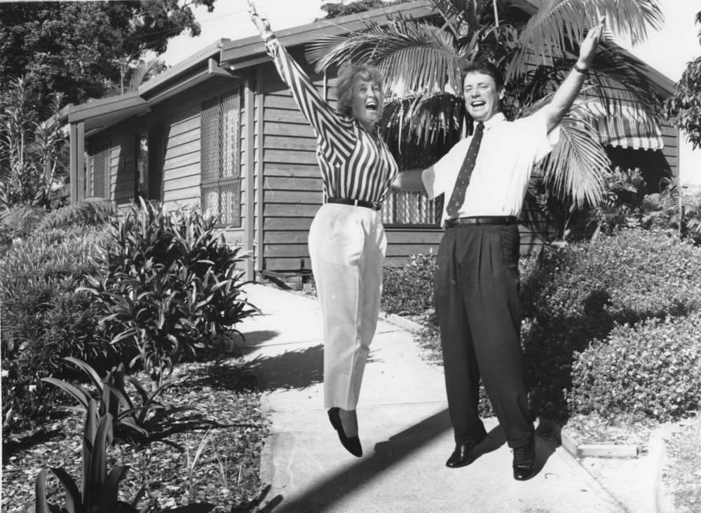 Andrew Fraser and Wendy Hall at the Coffs Harbour Tourist office at Urara Park, 1990s