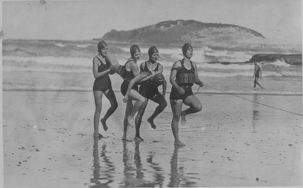 Jetty Surf Life Saving Club Girls Team at Yamba Beach, 1931 