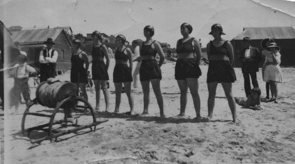 Jetty Surf Life Saving Club ladies team on Jetty Beach, 1924 