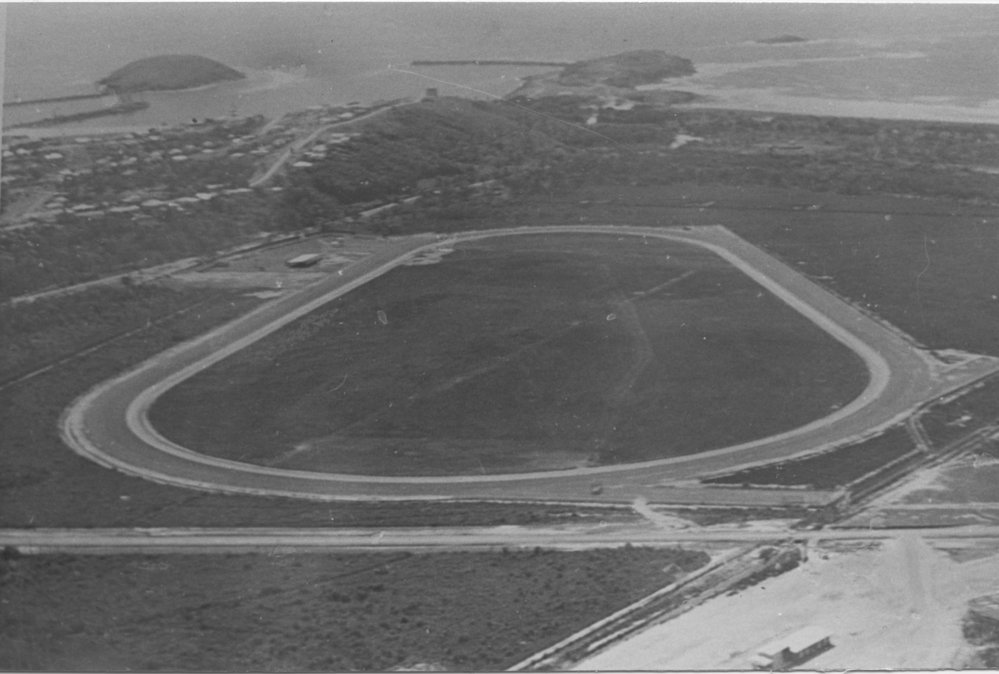 Aerial view of Coffs Harbour Racing Club, c. 1967 