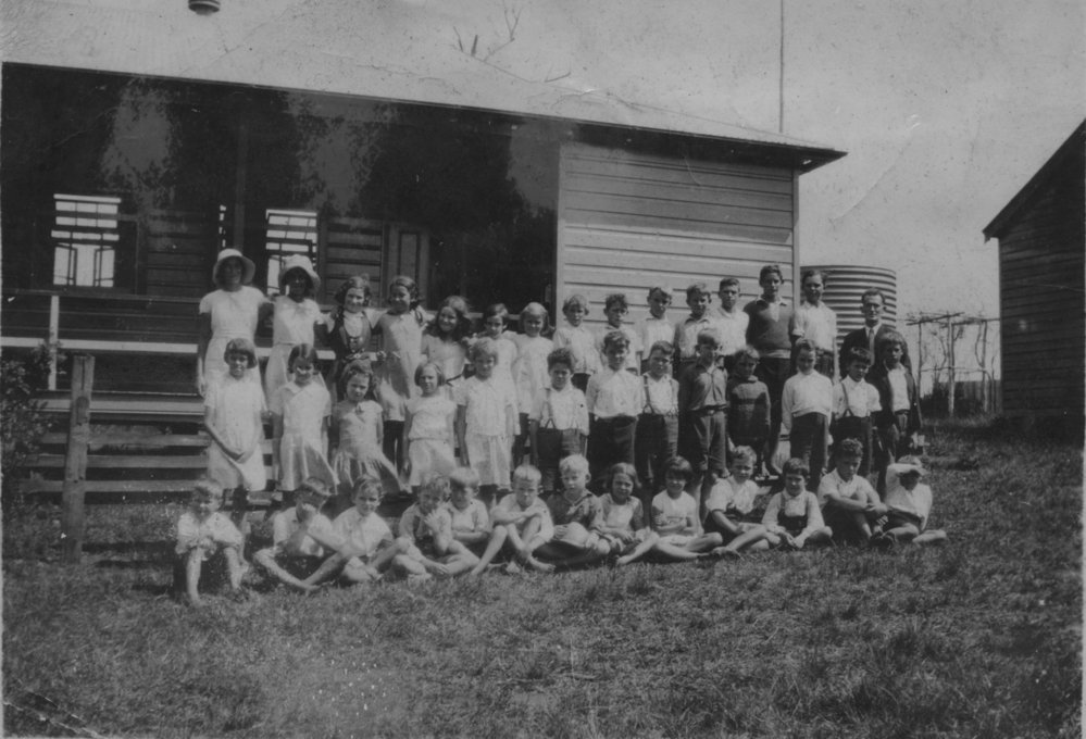 John Sullivan and pupils at Boambee Public School, 1934 