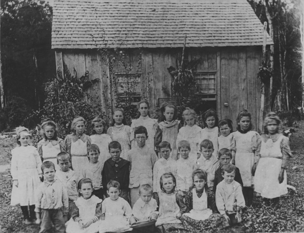 Pupils outside Karangi Public School, 1892 - 1895 