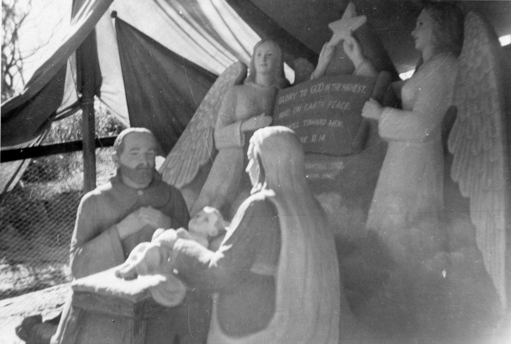 Sand sculpture of Nativity scene, 1962 