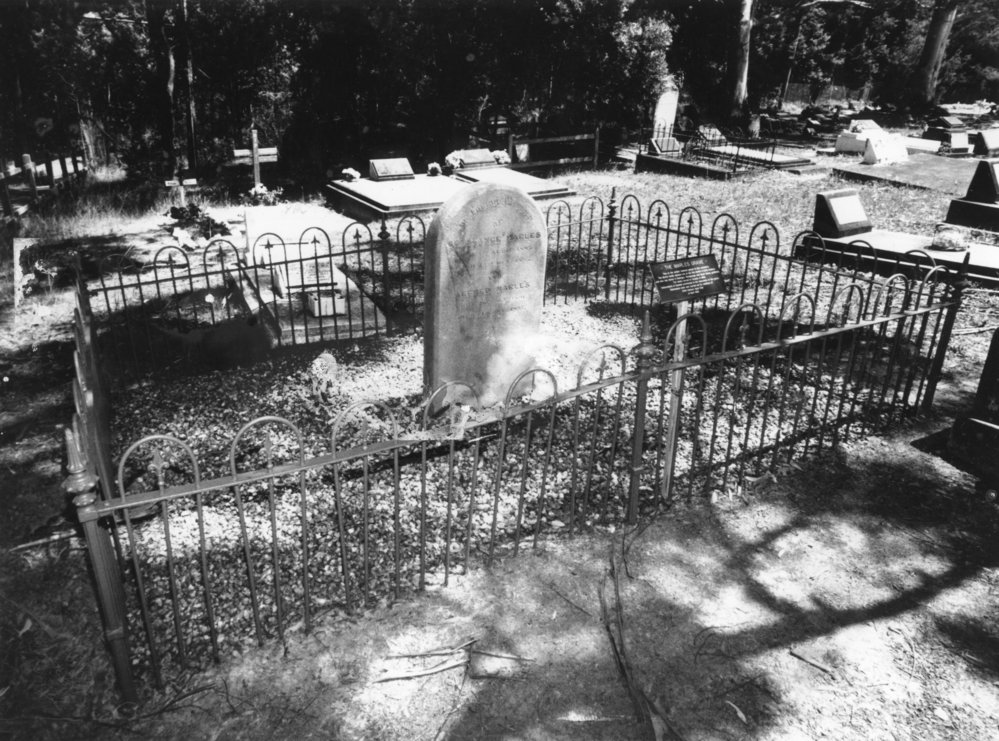 The graves of Constance and Alfred Marles in Coffs Harbour Cemetery, c. 1990