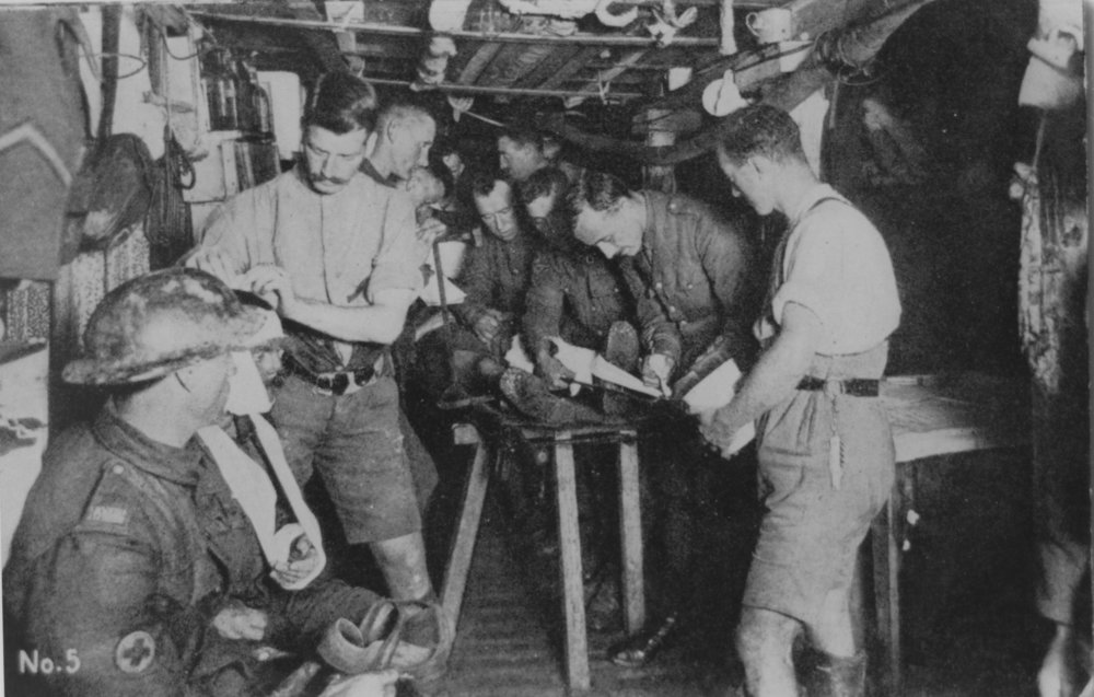 Soldiers in a trench, 1917