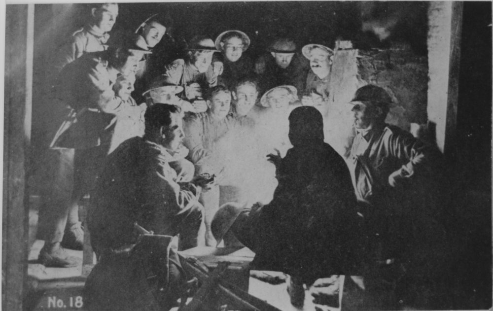 Australian soldiers around a camp fire during World War I, 1917