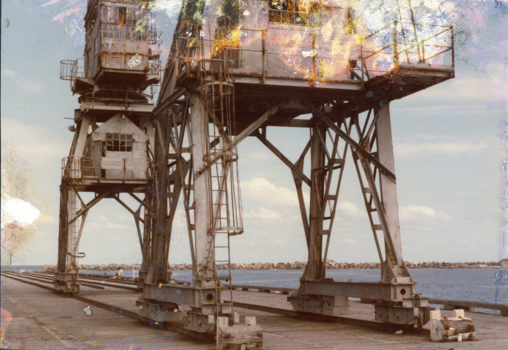 Bottom half of the Stothert and Pitt cranes on Coffs Harbour Jetty, 1 February 1984 