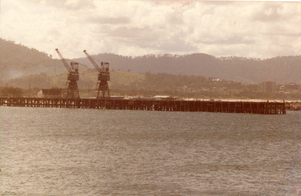 Stothert and Pitt cranes on Coffs Harbour Jetty, March 1984 