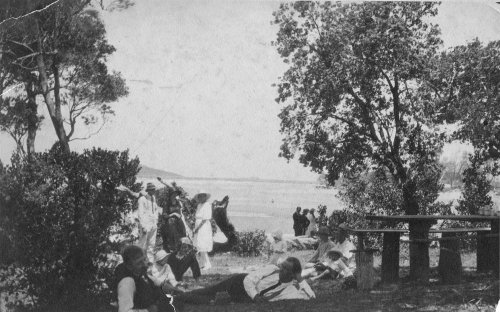 Bray family picnic at Moonee Reserve Beach, 1929 