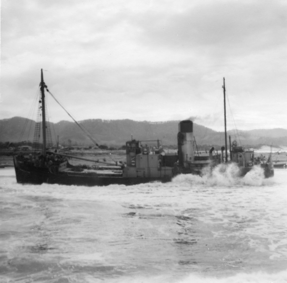 The SS Bangalow stranded at Coffs Harbour, 23 June 1950 