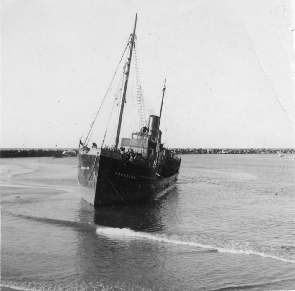 The SS Bangalow beached at Coffs Harbour, 23 June 1950