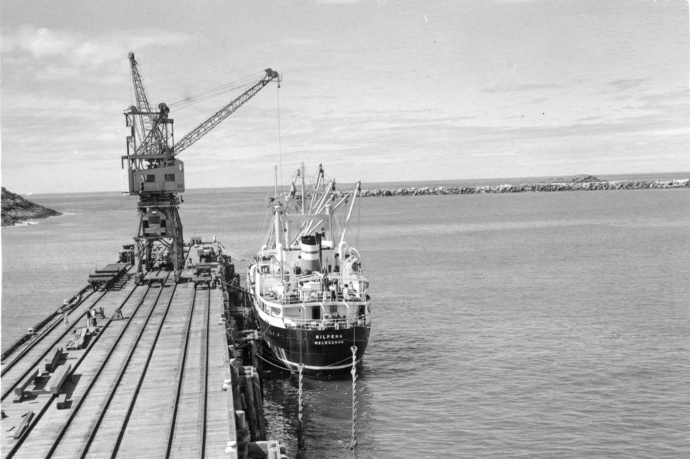 MV Nilpena at Coffs Jetty, 1957 