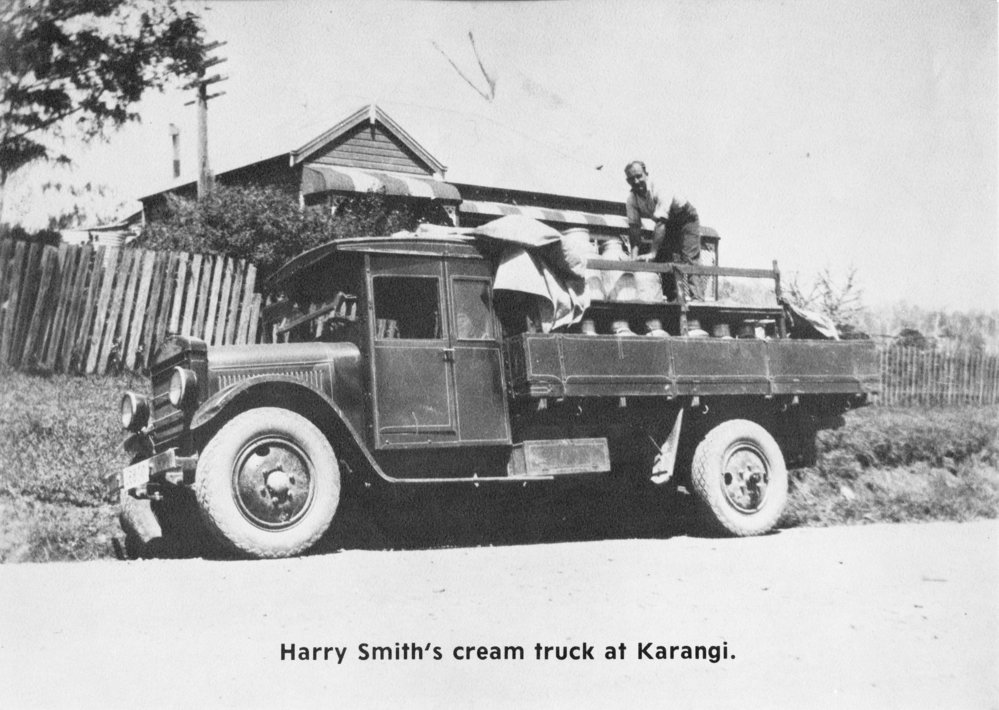 Harry Smith and the Coffs Butter Factory lorry, c. 1930