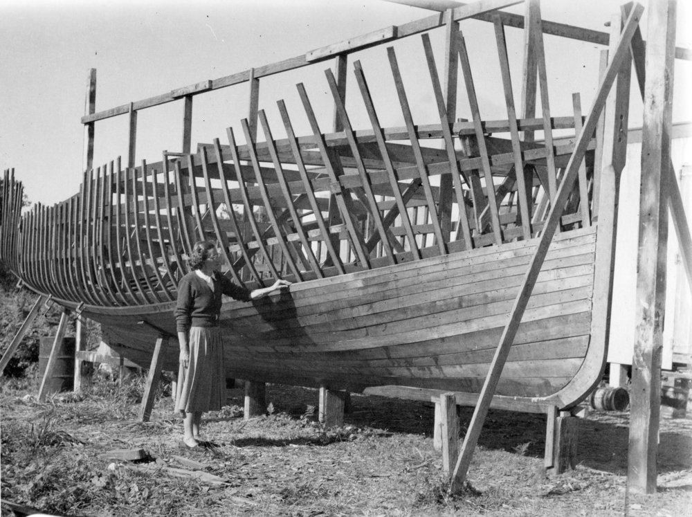 Harry Fanning's boatbuilding, c. 1958 