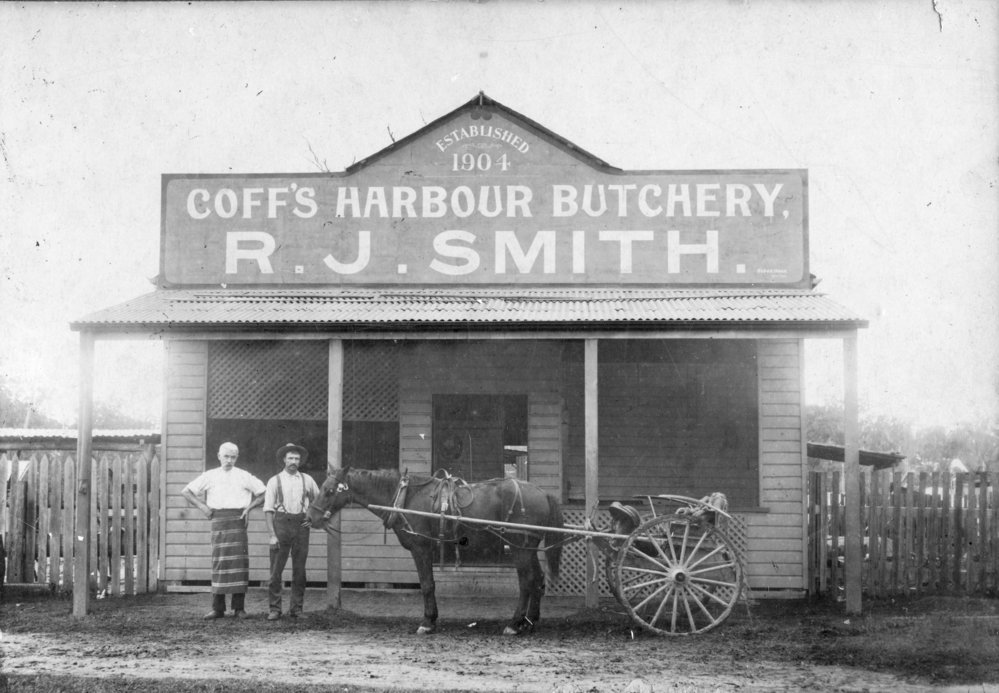 R. J. Smith's High Street butchery, c. 1905