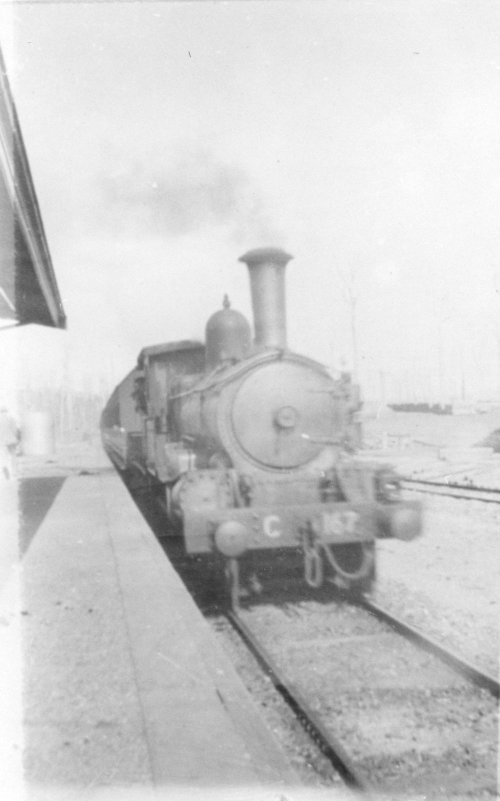 A NSWGR steam locomotive C167 passenger train at Nana Glen station, 24 July 1923
