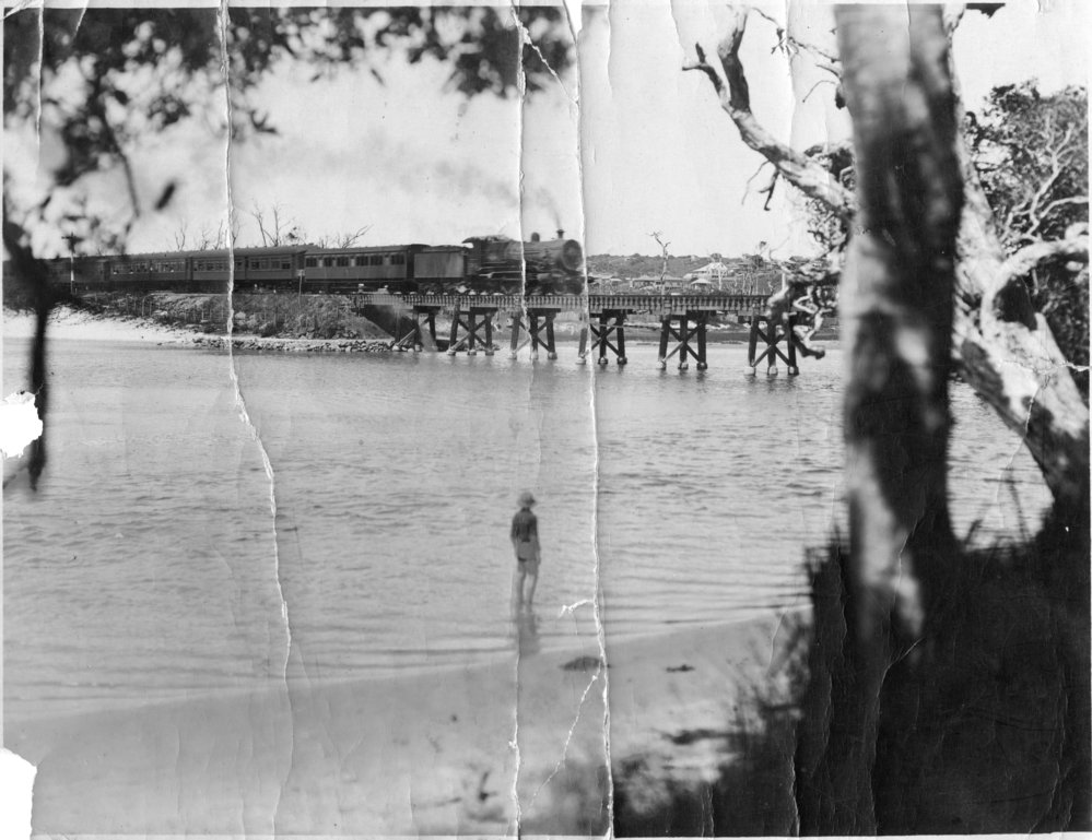 The first government railway bridge over Coffs Creek, c. 1940 
