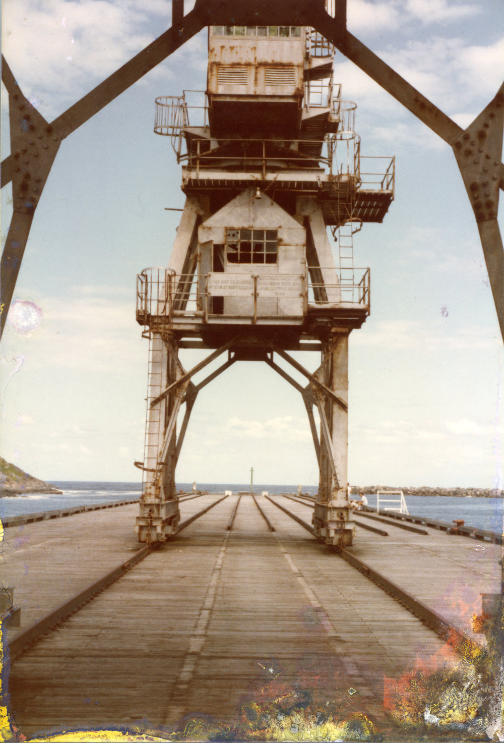 A Stothert &amp; Pitt crane on Coffs Jetty, 1 February 1984 