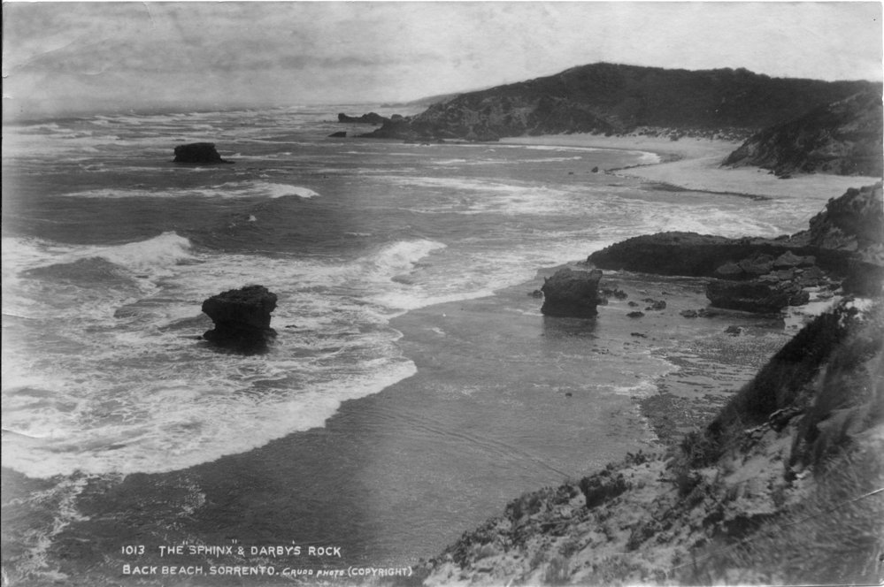 The Sphinx &amp; Darby's Rock at Back Beach near Sorrento, 1890s