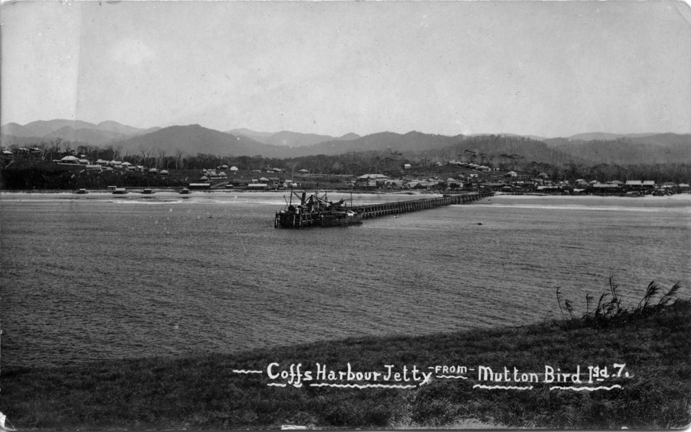 Coffs Jetty from Mutton Bird Island, c. 1915