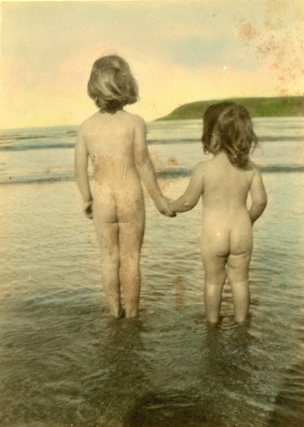Norma and Mercedes Tulk at Park Beach, 1932 