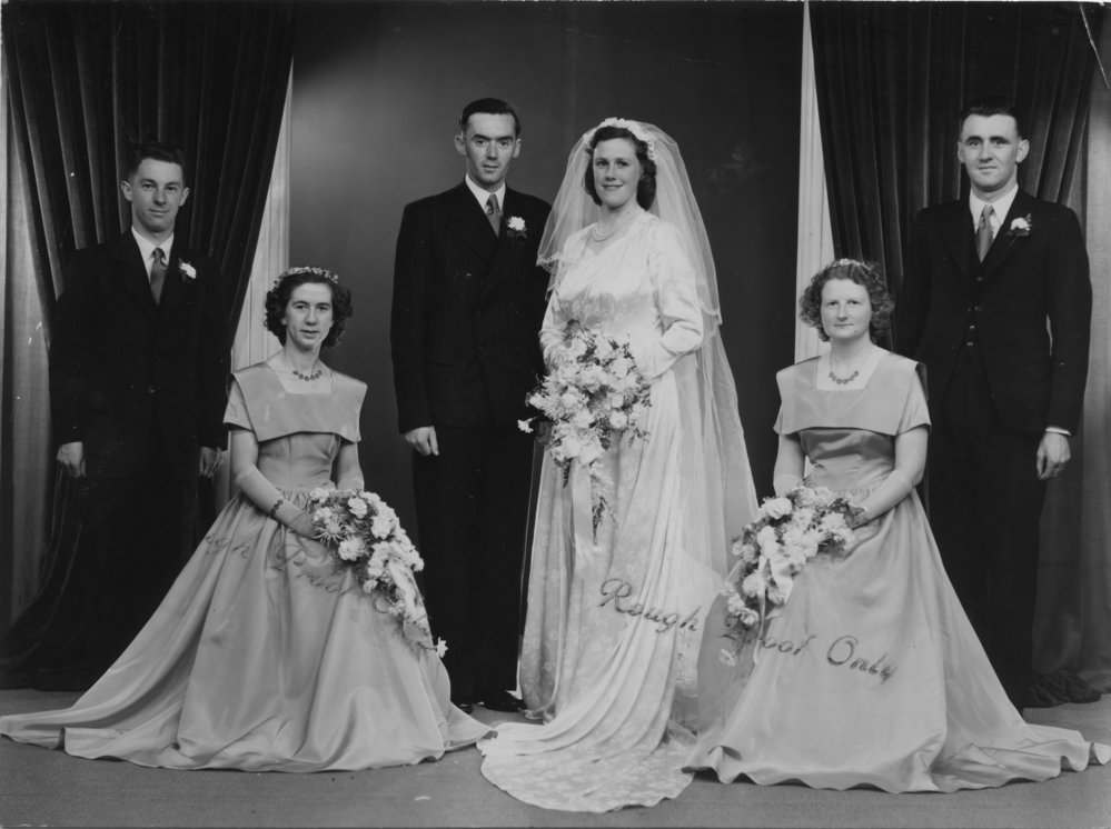 Wedding party portrait, 1950