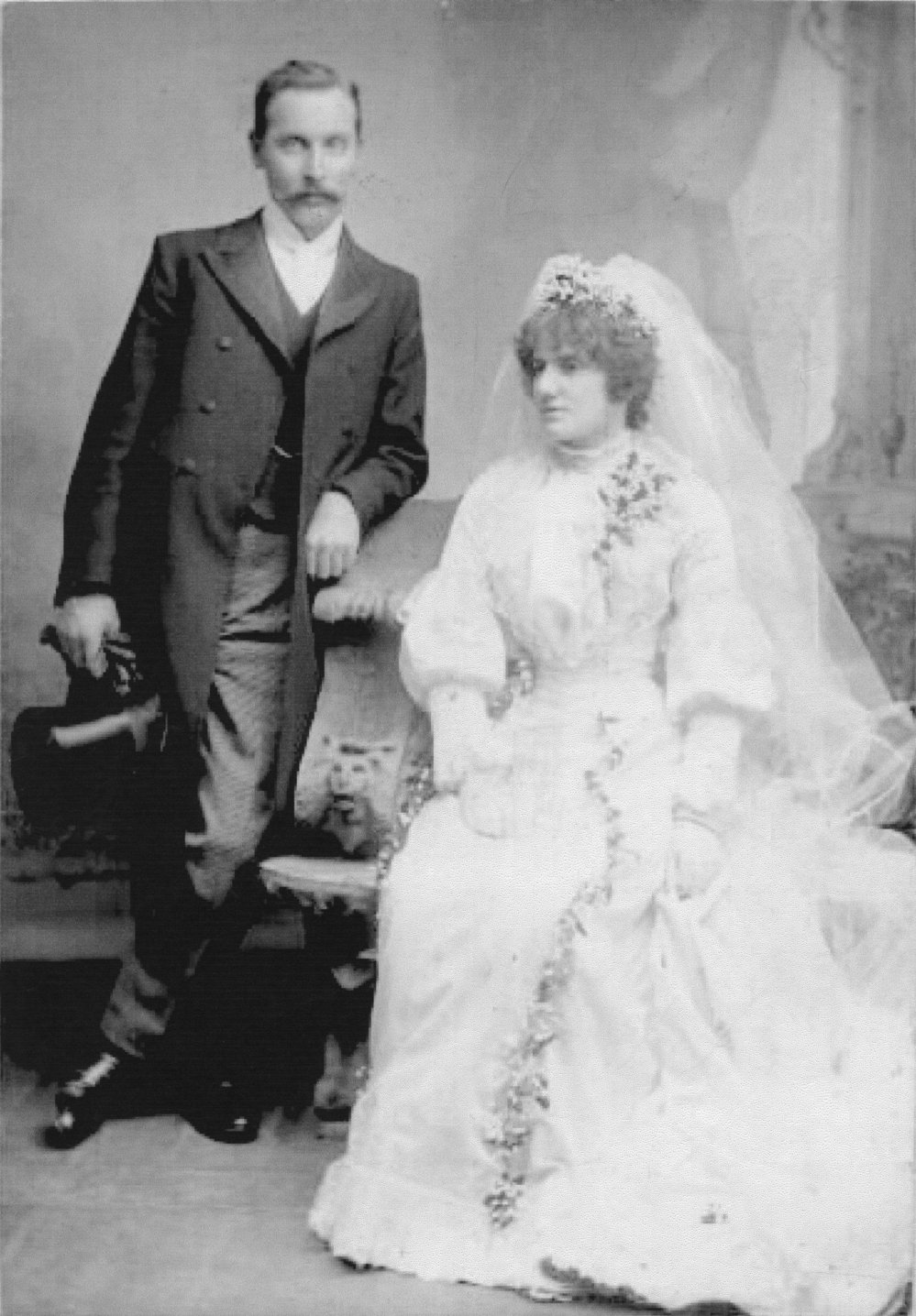 Portrait of a wedding couple, early 1900s