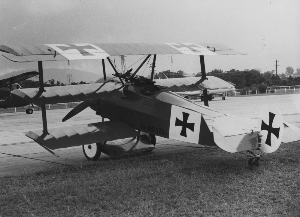 A vintage aeroplane which flew into Coffs Harbour during an aircraft rally, 1979