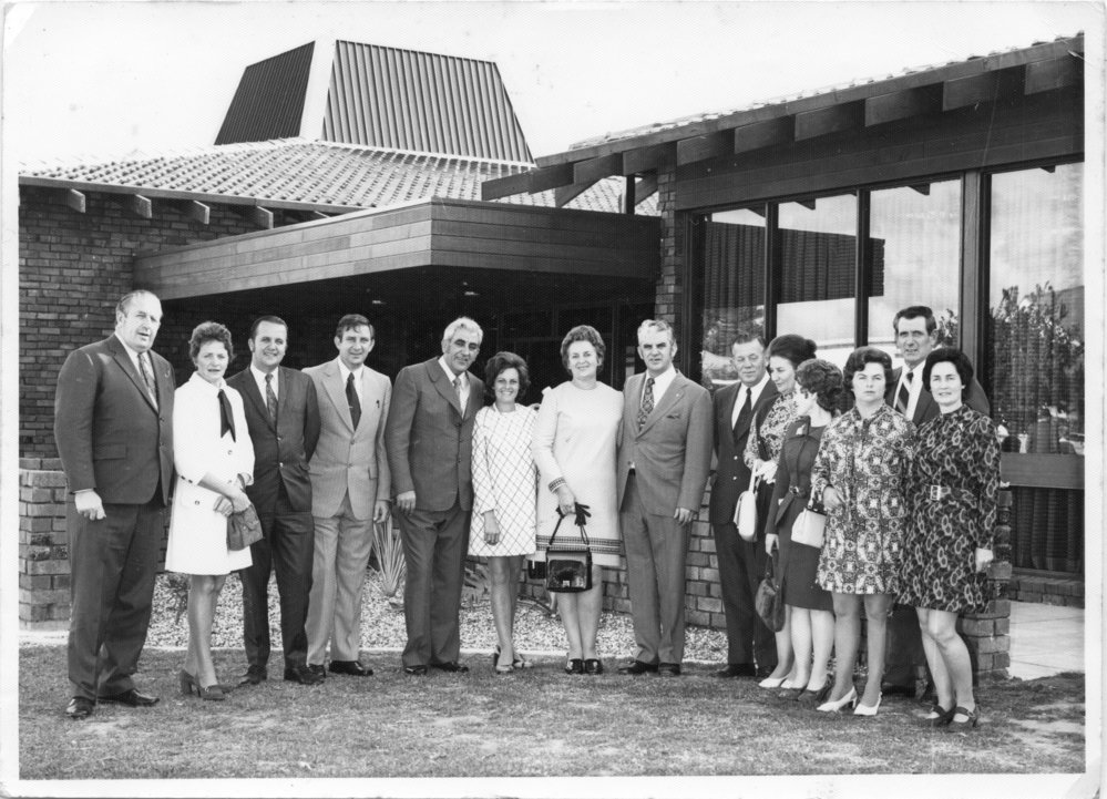 Harry Bailey's family at the official opening of the Harry Bailey Memorial Library in Castle Street, 28 June 1973 