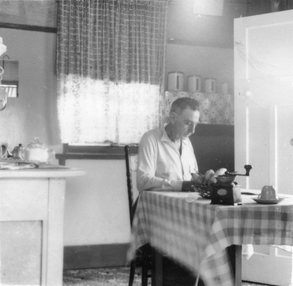 Verdi Schwinghammer at home, 1956 