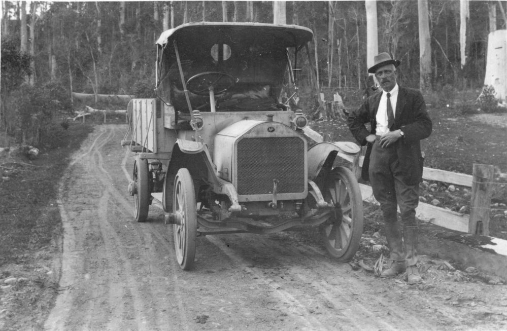 George Edward Dahl and truck, c.1915