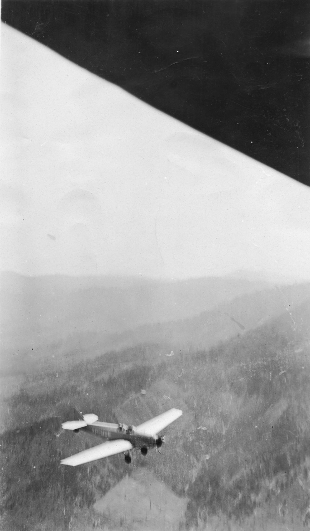 The B. A. Swallow II aeroplane flying from Grafton to Yamba, 1936 