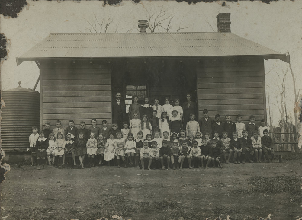 John McIntyre and students at the Bonville School, c.1905