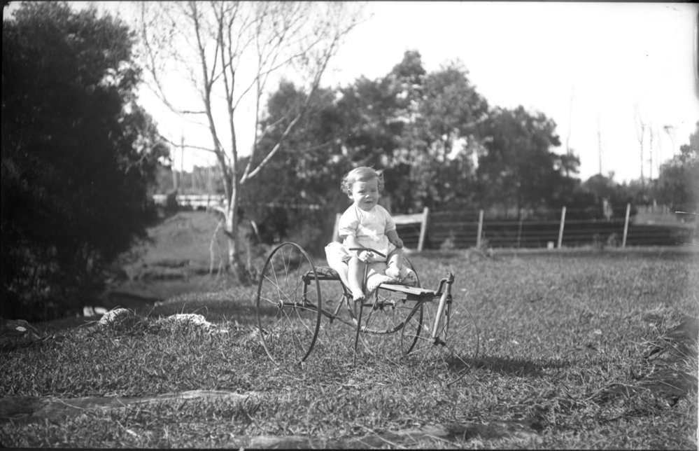 Jack Hills on a tricycle, 1922