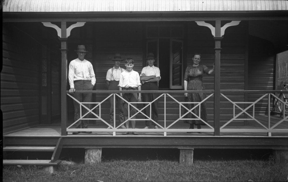 The Houlahan family on their verandah, c.1920