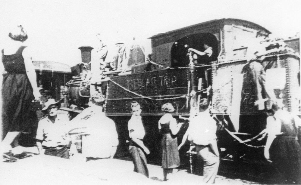 Last school train from Macksville, 1957