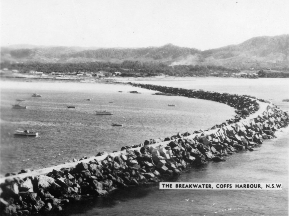 Breakwater from Mutton Bird Island, c. 1950